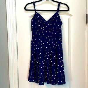 JUN & IVY navy with white dots sundress. Size S